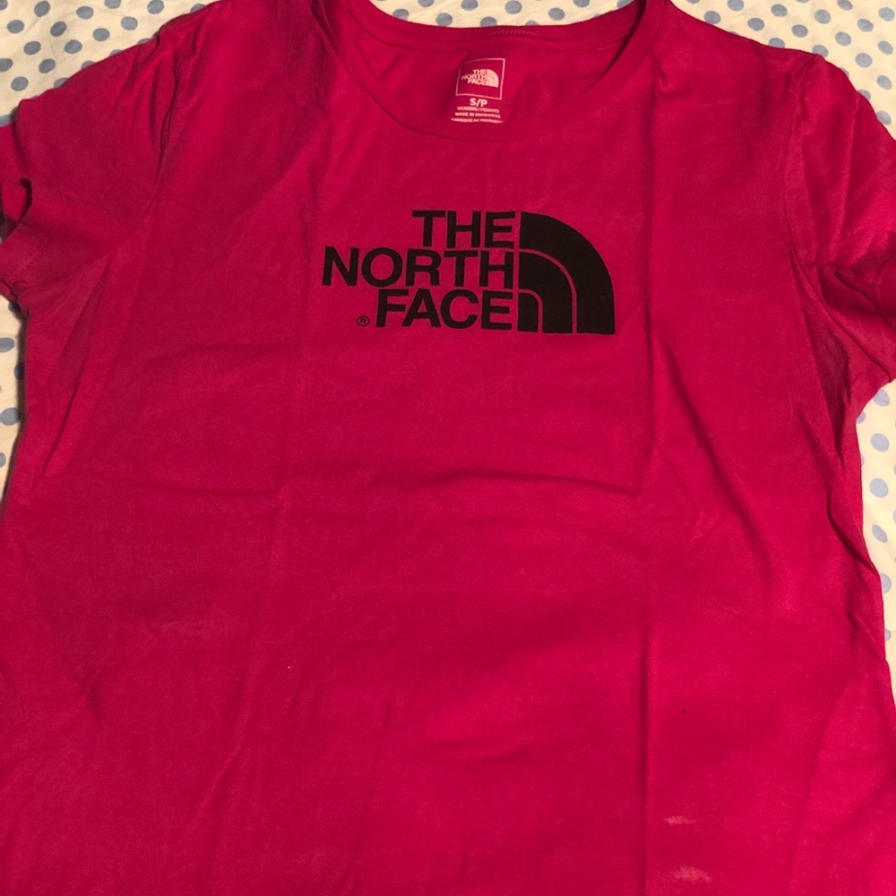 Hot pink North face short sleeve tee